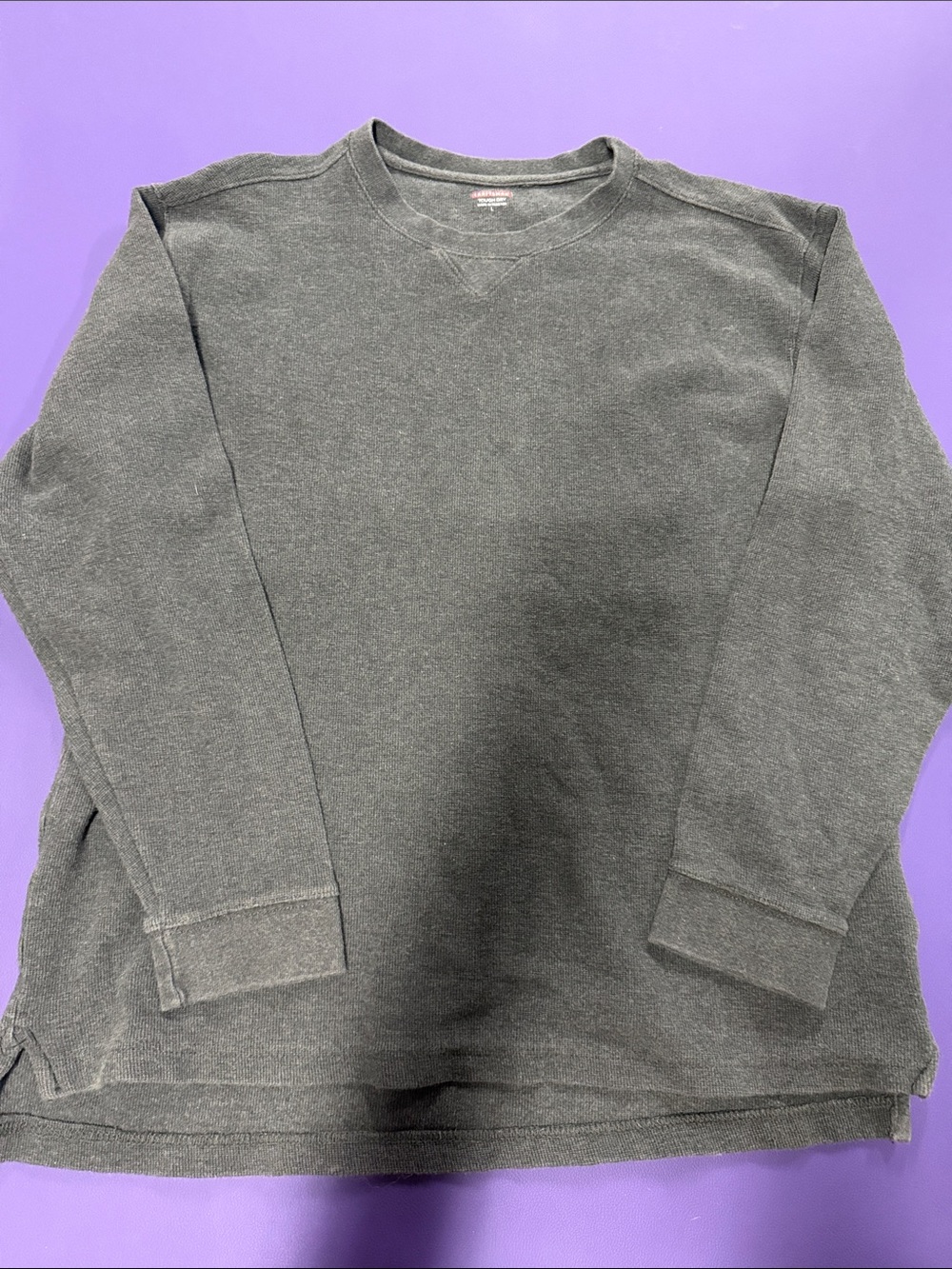 Men's Long-Sleeve Crewneck Shirt - Charcoal Gray